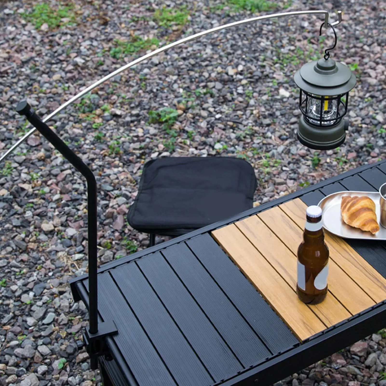 Camping Tabletop Light Stand Aluminum Alloy Curved Light Stand Portable Picnic Light Pole Lighting Rack Bracket camp Accessory