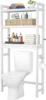 Bamboo 3-Tier Over-The-Toilet Space Saver Organizer Rack, Stable Freestanding Above Toilet Stand with 3 Hooks for Bathroom, 1