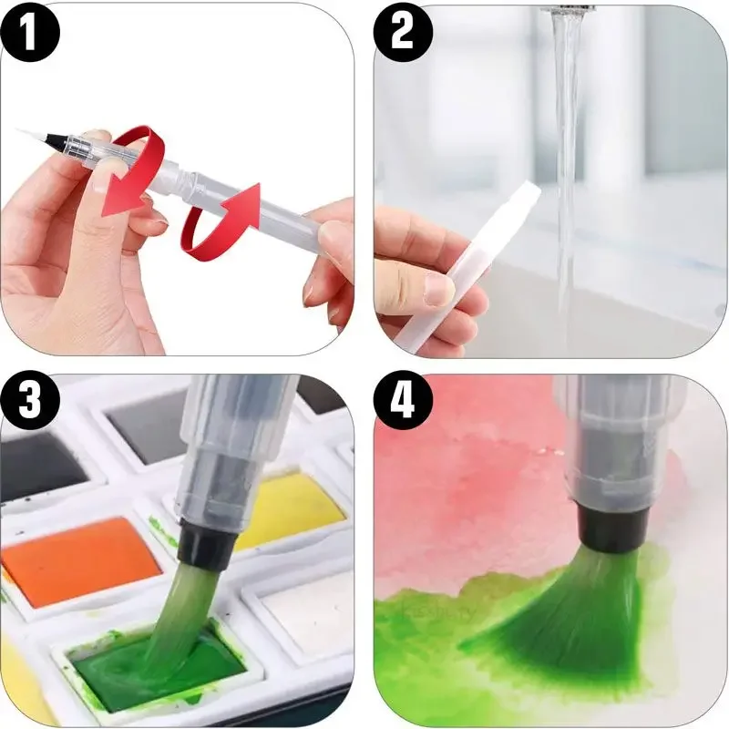 Video su Qual è 6 Set di pennelli a penna d'acqua vuoti ricaricabili per scuola e arte