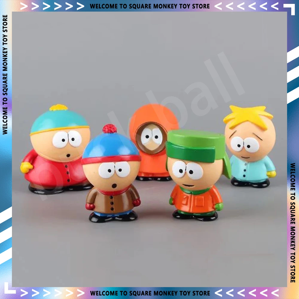 

5Pcs South North Park Anime Figure Mini Southpark 6cm Action Figures Model Pvc Cute Room Tabletop Collectble Doll Kid Gift Toys