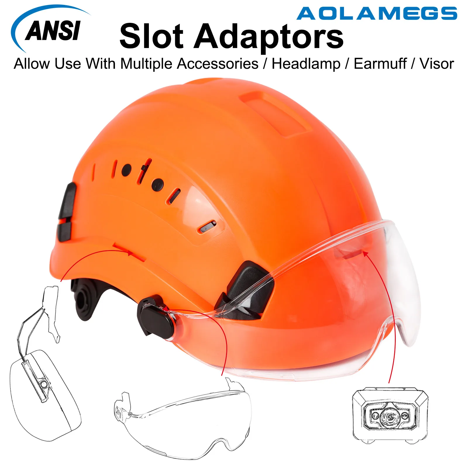 Safety Helmet With Goggles Men's Construction Hard Hat ABS Protective Helmets Work Cap for Working Climbing Riding
