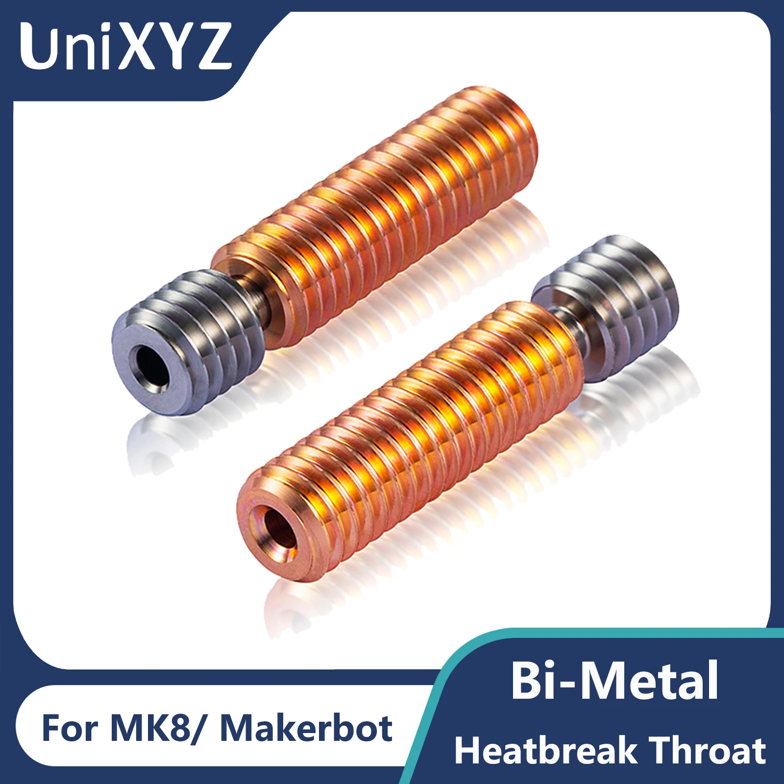 

All Metal MK8 Heatbreak, High Temperature M6 Bi-Metal Throat Tube for MK8 Hotend, for 1.75mm Filament, No Blocking, No Leakage