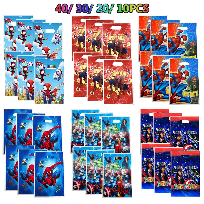 

Spiderman Gift Bag Candy Loot Bag Cartoon The Avenger Party Festival Event Birthday Decoration Favor Baby Shower Party Supplies