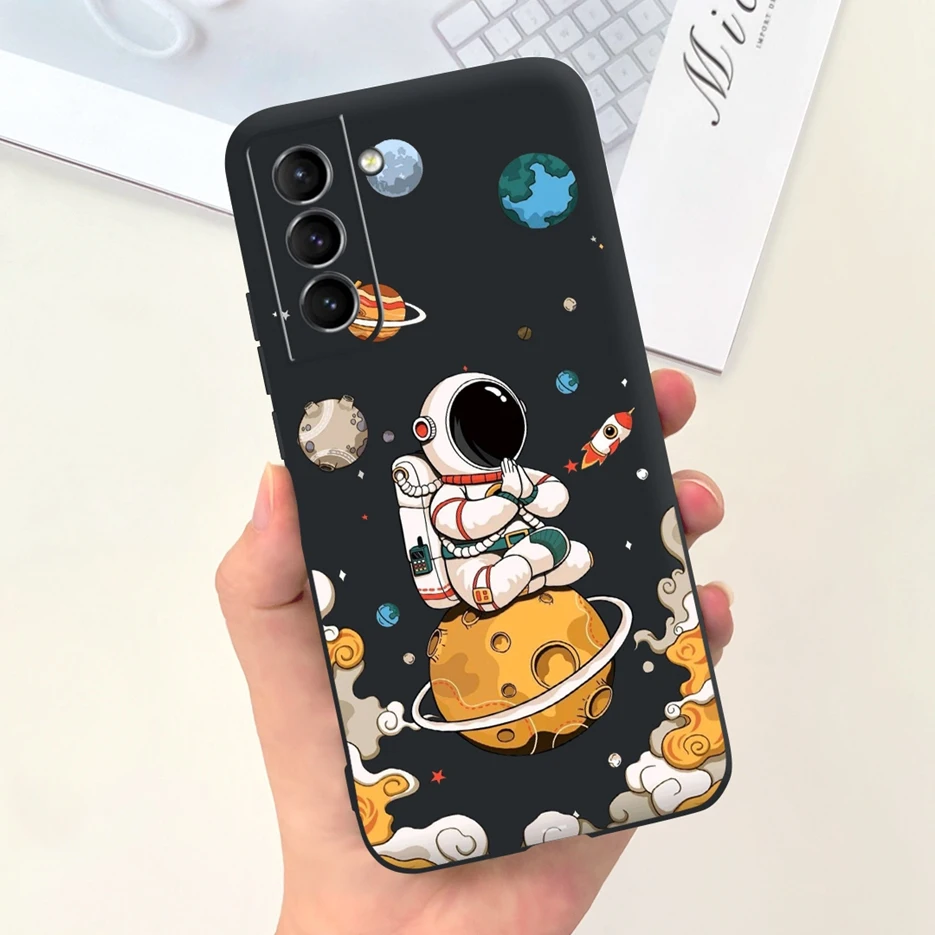 Cute Astronauts Cartoon Soft TPU Phone Case - Stylish Protective Back Cover