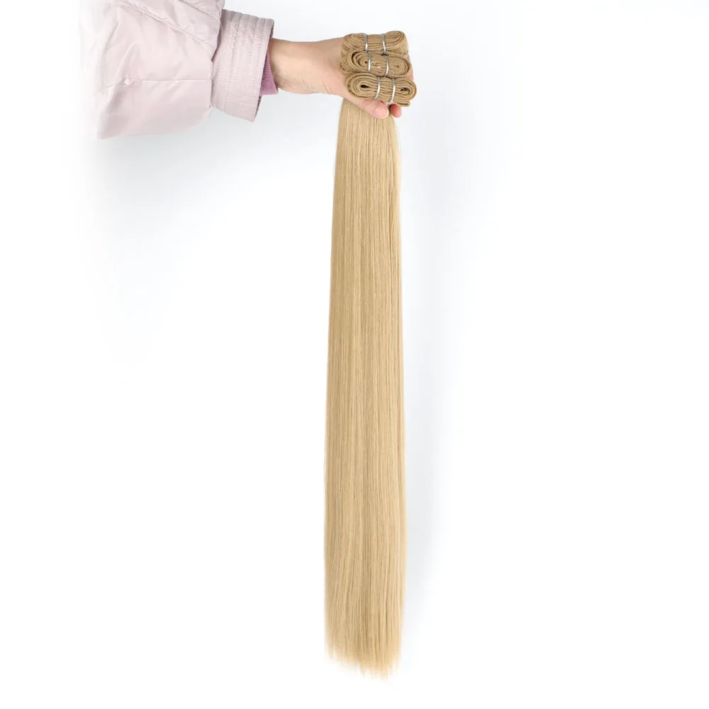 Lange Gerade Organische Haar Mischung Weben 1/2/3 bündel 8-30 Inch Schwarz Braun Farbige Salon Bio Faser Haar Extensions 100g