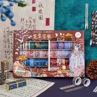 100 Rolls/set Washi Tape Ancient Aristocratic Style Crane Pattern DIY Decoration Materials Children's Gifts 1