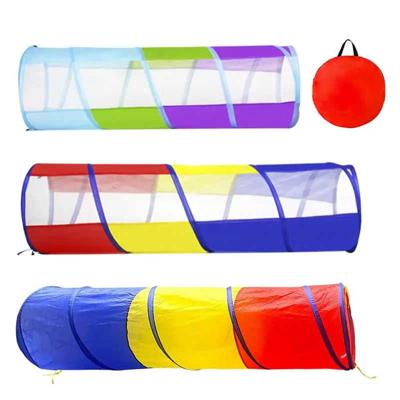 

Colorful Kids Tunnel Tents PopUp Crawl Through Baby Tunnel Toy Foldable Indoor Kids Play House Tent Outdoor Tube Crawling Game