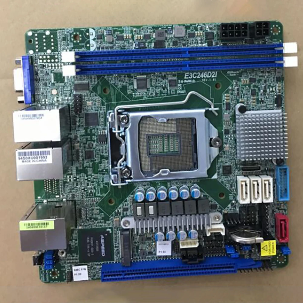 ASRock 서버 마더보드용 E3C246D2I, LGA1151 DDR4 ECC 비 ECC E-2100/E2200