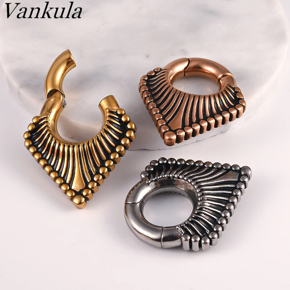 Vankula 2pcs 316L Stainless Steel Ear Weights New Fashion Plugs Tunnels Magnet Body Piercing Earrings Ear Expander Gauge Hanger