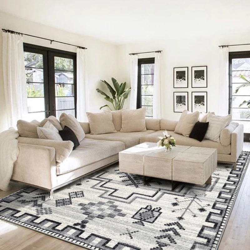 Living Room Carpet Bohemia Abstract Ertro Bedroom Fluffy Rug Home Decoration Ethnic Style Multicolor Art No Crease Mat Ковер 러그 4