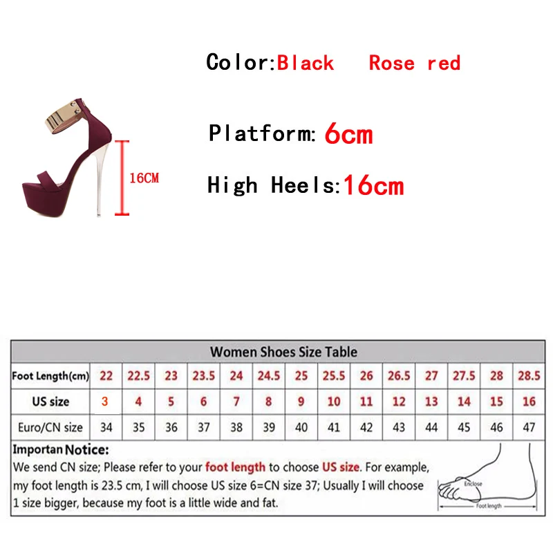Liyke Fashion Design Metal Ankle Cover Strap Women Sexy 16CM Sandals Platform High Heels Party Club Stripper Pole Dance Shoes 6
