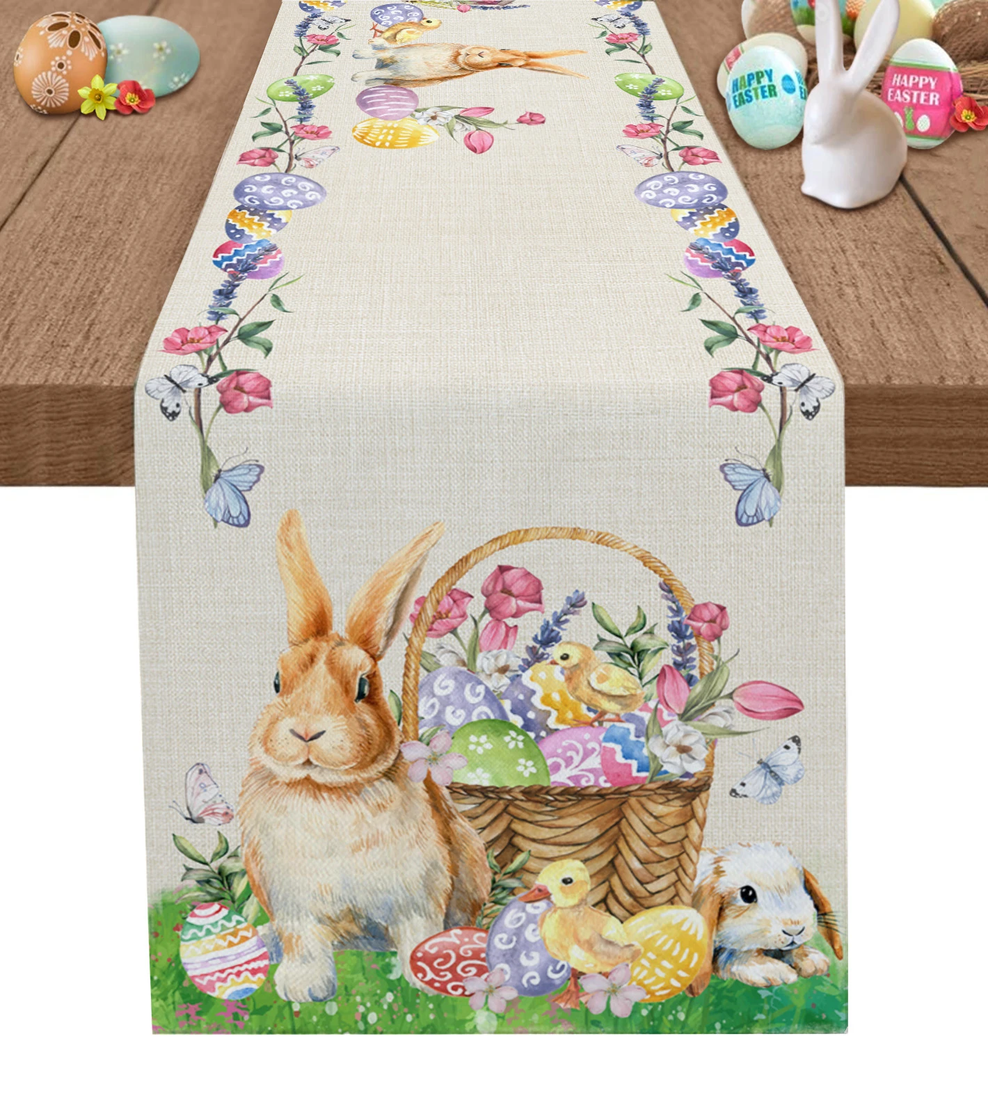 Conejo de pascua camino de mesa Decoración de mesa de boda mantel de 