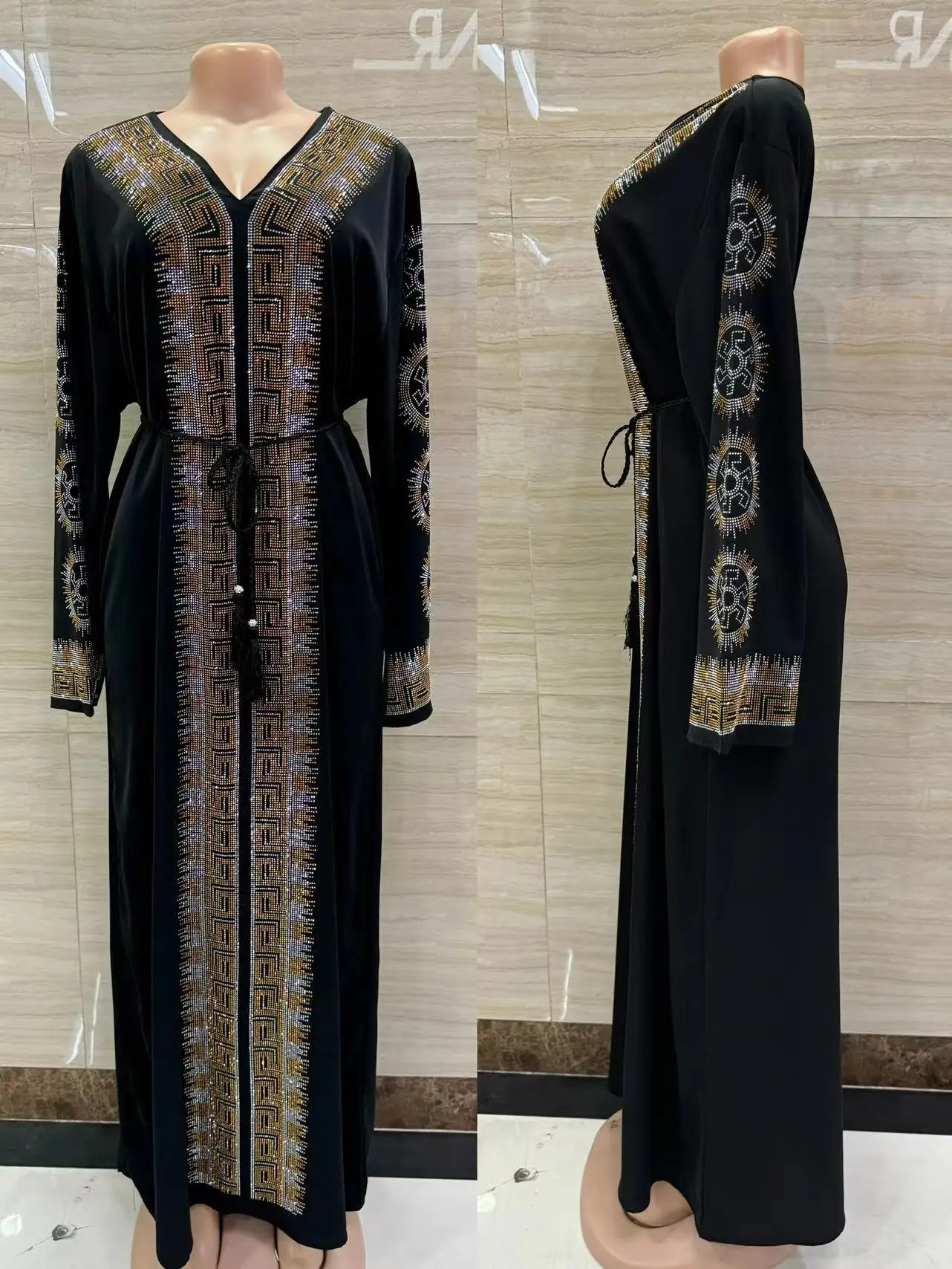 Fashion dresses rhinestone Dashiki Women Long Blouse Yomadou Color Pattern Dress Length:146cm Bust:120cm/XXL/XXXL New african dress