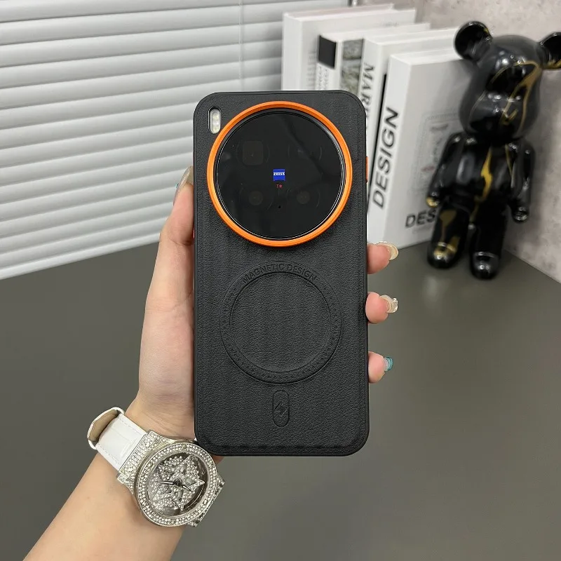 Luxury Magnetic PU Leather Case with Luggage Texture - Shockproof & Dustproof Silicone Back Cover