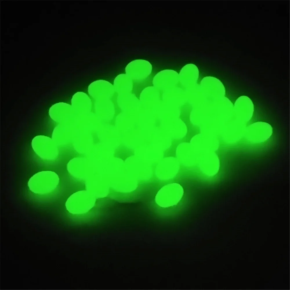 LuminousFishingBeads100pcsOvalSoftRubberFloatingGlow