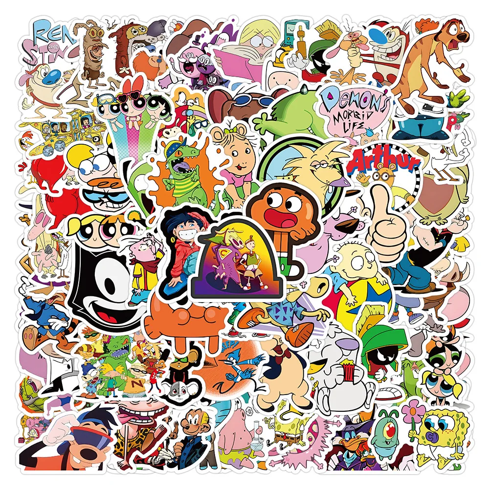 50/100 Stück 90er Jahre Classics Anime Collection Cartoon Aufkleber Dekoration Aufkleber für Notebook Skateboard Helm Graffiti Aufkleber Spielzeug