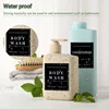 Waterproof Sticker Soap Dispenser White Black Bathroom Jar Storage Label Shower Shampoo Lotion Conditioner Bottle Stickers 2