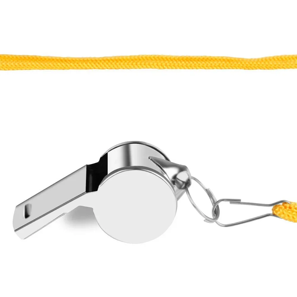 Sport Whistle Sports Whistle Soccer Whistle Metal Whistle Metal Whistle with Rope Professional Soccer Referee Extra Loud Whistle for Football Basketball Sports Training Outdoor Survival