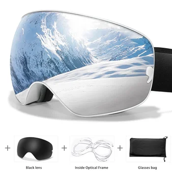 Ski Goggles Men Women Outdoor Sports Anti-fog Snowboarding Snowmobile Glasses UV400 Charngeable Lens Teen Charistmas Cycling