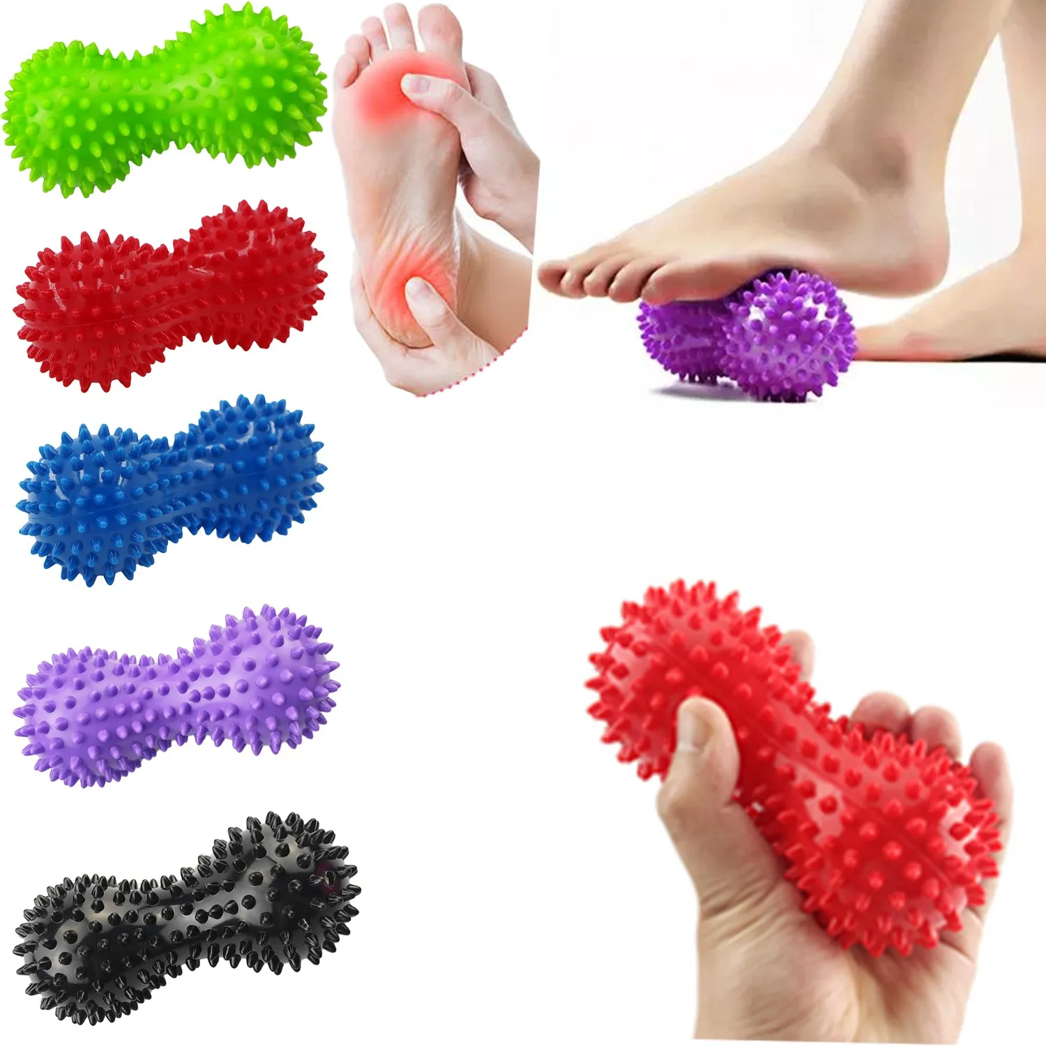 Myofascial Balls Spiky Massage Ball Trigger Point Sport Fitness Hand Foot Pain Relief Plantar Fasciitis Reliever Hedgehog Balls hexagonal training ball reaction fitness for baseball exercise silicone equipment balls