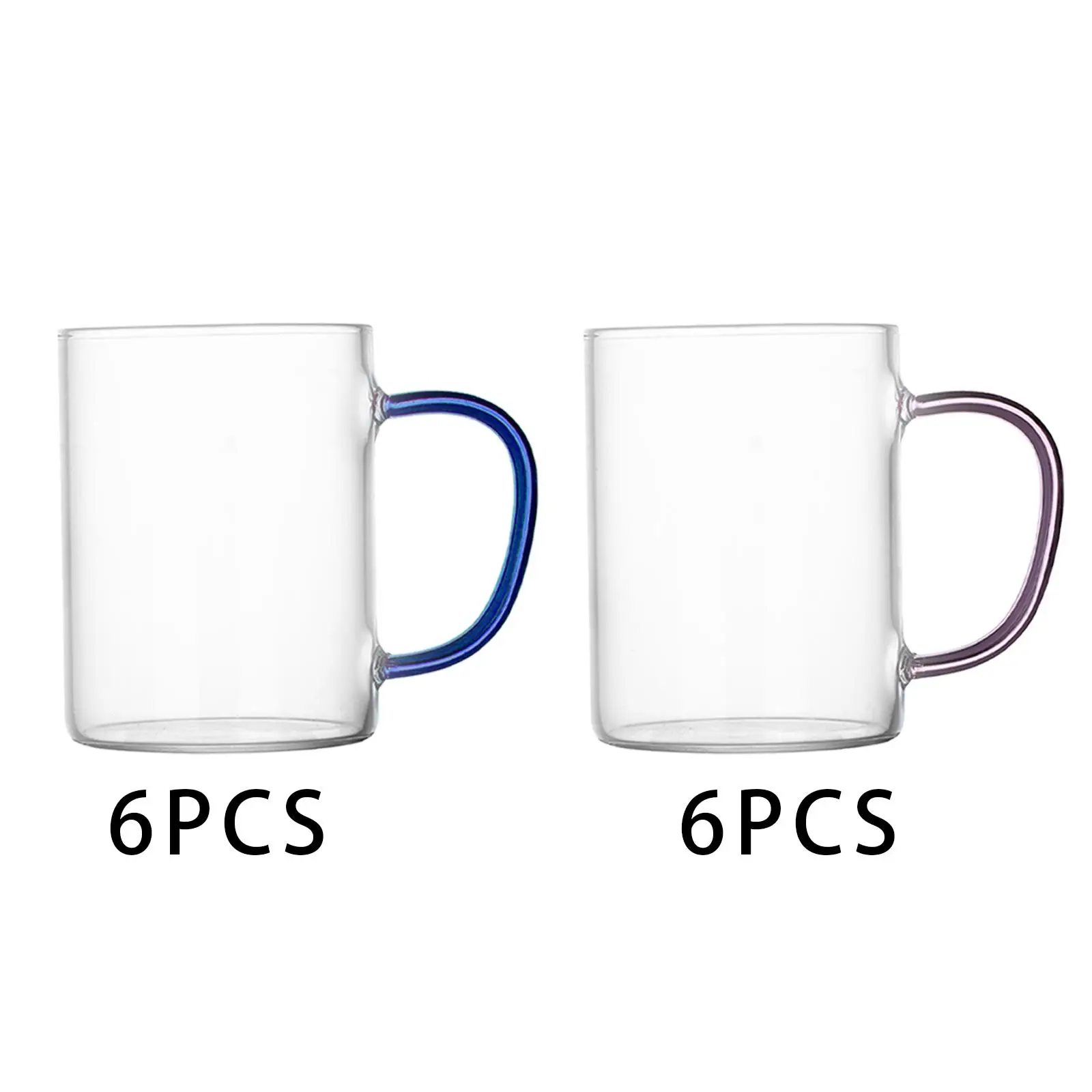 6xGlassCup300mlClearHeatResistantCoffeeCupEspressoGlassWater