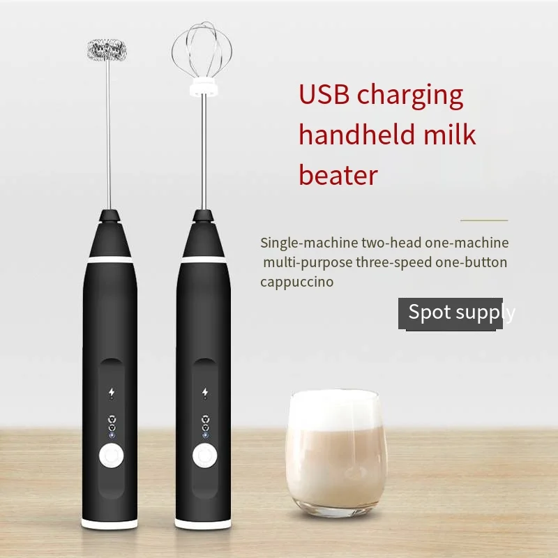 Rechargeable milk frother handheld electric whisk USB port home blender coffee milk tea milk frother kitchen baking mixer