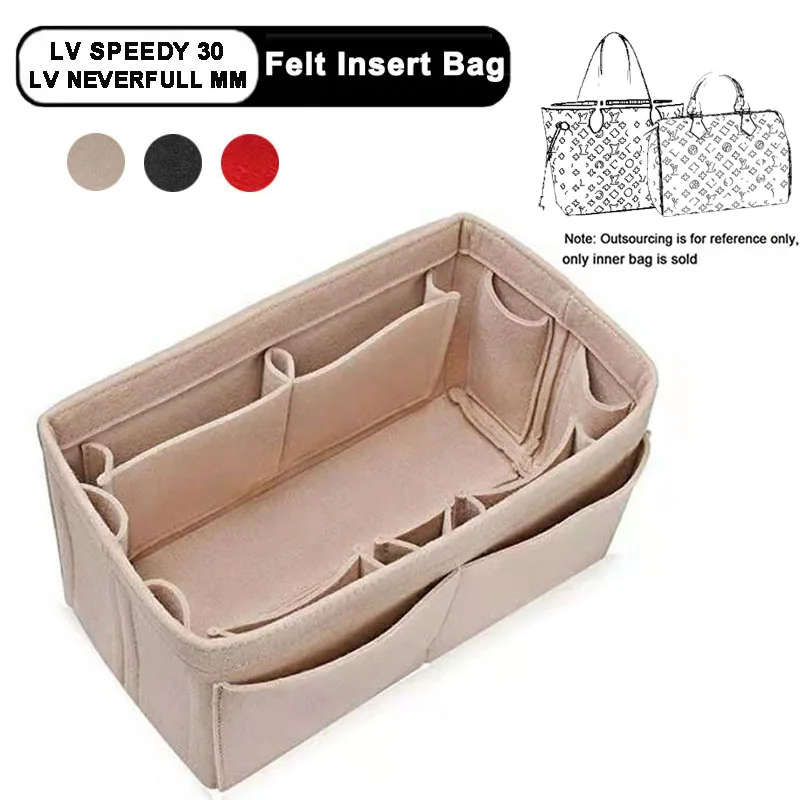 EverToner Felt Make up Organizer Insert Bag For Handbag, Travel Inner Purse Portable Cosmetic Bag, Fit Cosmetic Bags Fit Speedy 10pcs love heart bag metal clasp turn twist lock clasps diy handbag purse heart shape hardware closure bags parts accessories