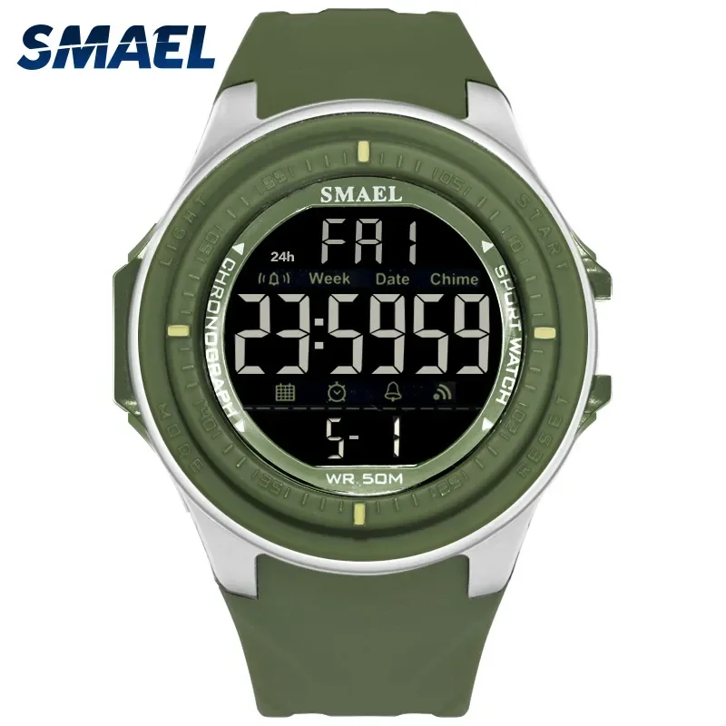 

LED Digital Wristwatches Luxury Brand SMAEL Men Clock Automatic Sport Watches Alarm Reloje Hombre 1380 Army Watch Waterproof Men