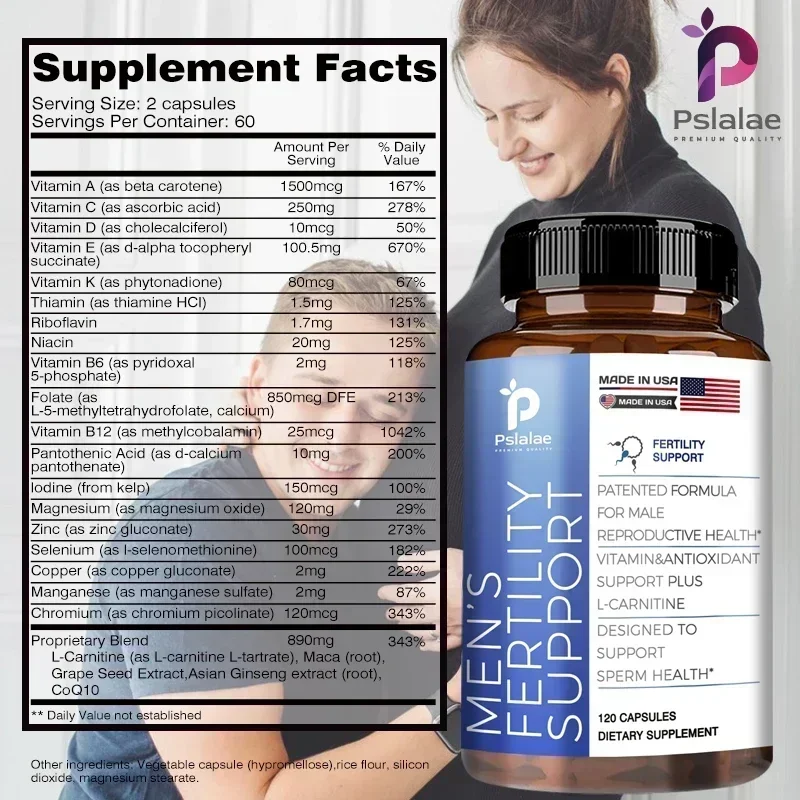 Fertility Capsules Men Increase Sperm Quality Vitality Sperm Motility Count Booster Support Supplement
