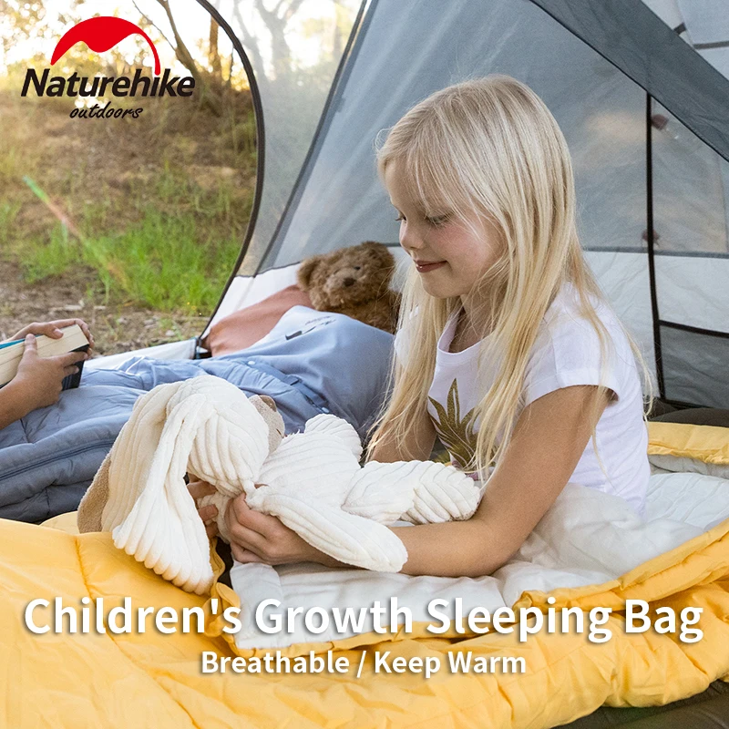 Naturehike Ultralight Outdoor Kids Cotton Sleeping Bag Portable Travel Camping Lengthen Splicing Children Envelope Lazy Bag sleeping bag