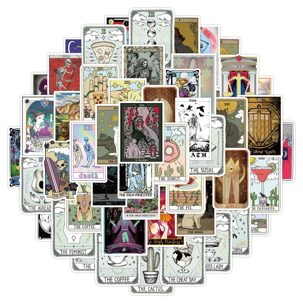 10/20/50pcs Myth Tarot Stickers DIY Laptop Notebook Scrapbook Stationary  Decal Magic Astrology Divination Sticker