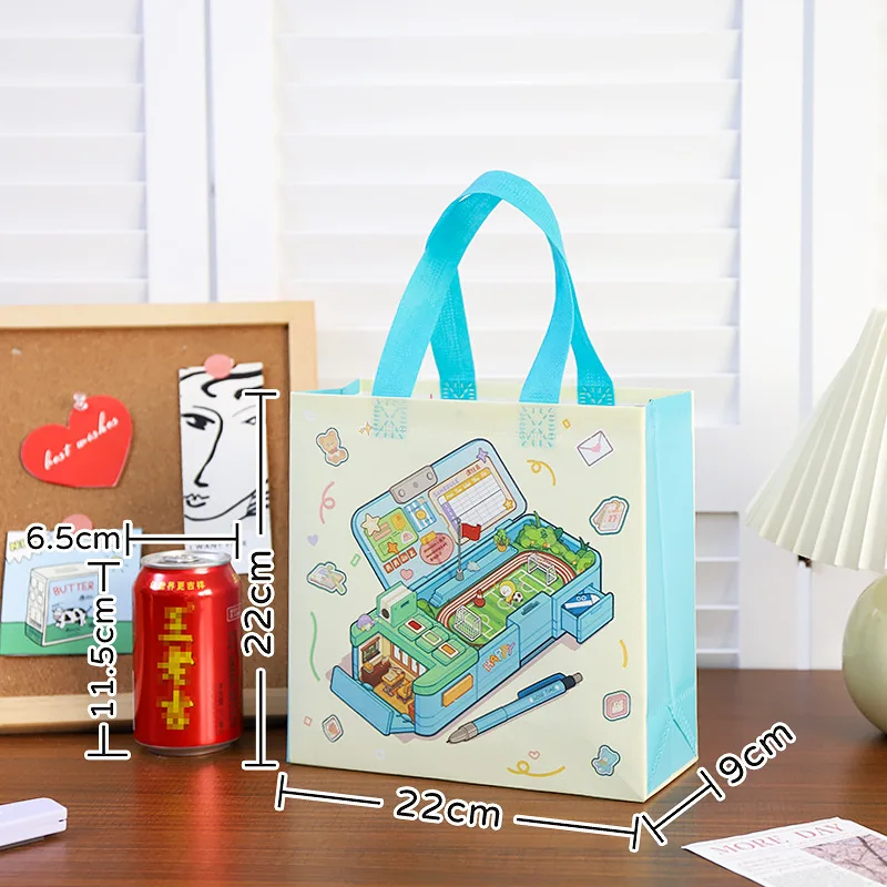 2025 Cute Cartoon Non-Woven Tote Bags, Reusable Pastel Gift Bags for Kids Birthday Part... - SKU NWTB1525 - UGI Packaging