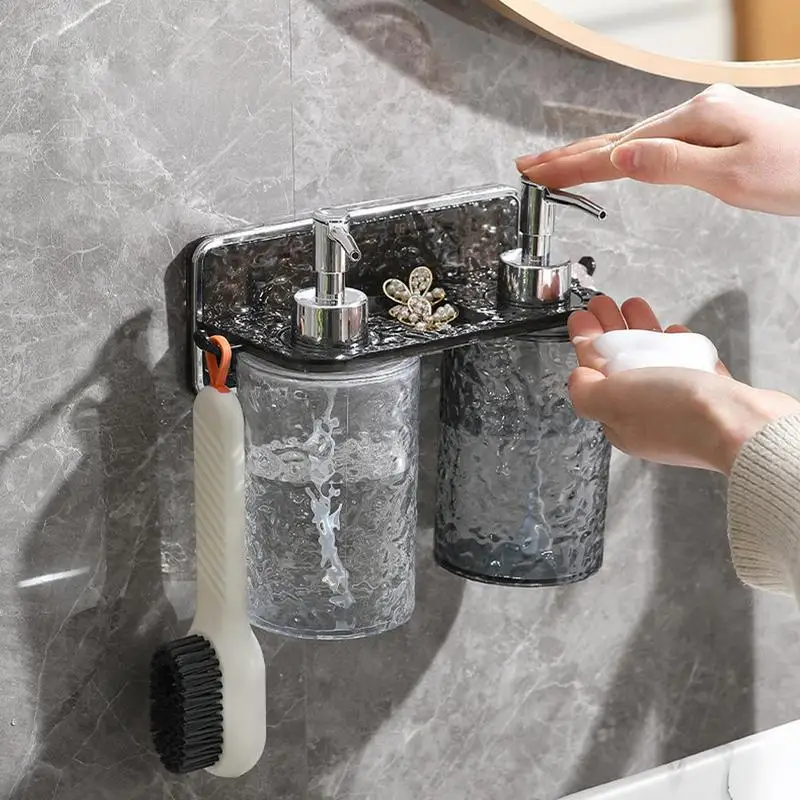 Shower Gel Bottle Rack Hook Shampoo Dispenser Holder Shampoo And Conditioner Bottle No Drilling Shower Gel Dispenser Rack Wall