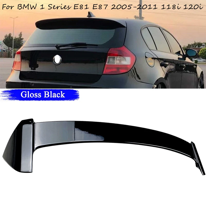 

Car Accessories Roof Spoiler Gloss Black Rear Roof Wing Spoile Cover For BMW 1 Series E81 E87 118i 120i Hatchback 2005~2011