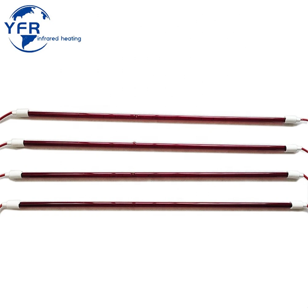 Quartz Heating Tube Halogen Heating Lamp 118mm 300w Ruby Infrared lamp Heater For