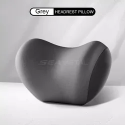 Luxury Memory Foam Car Seat Pillow Set - Soft Neck and Waist Support Cushions (Gray Pillow 1pc)