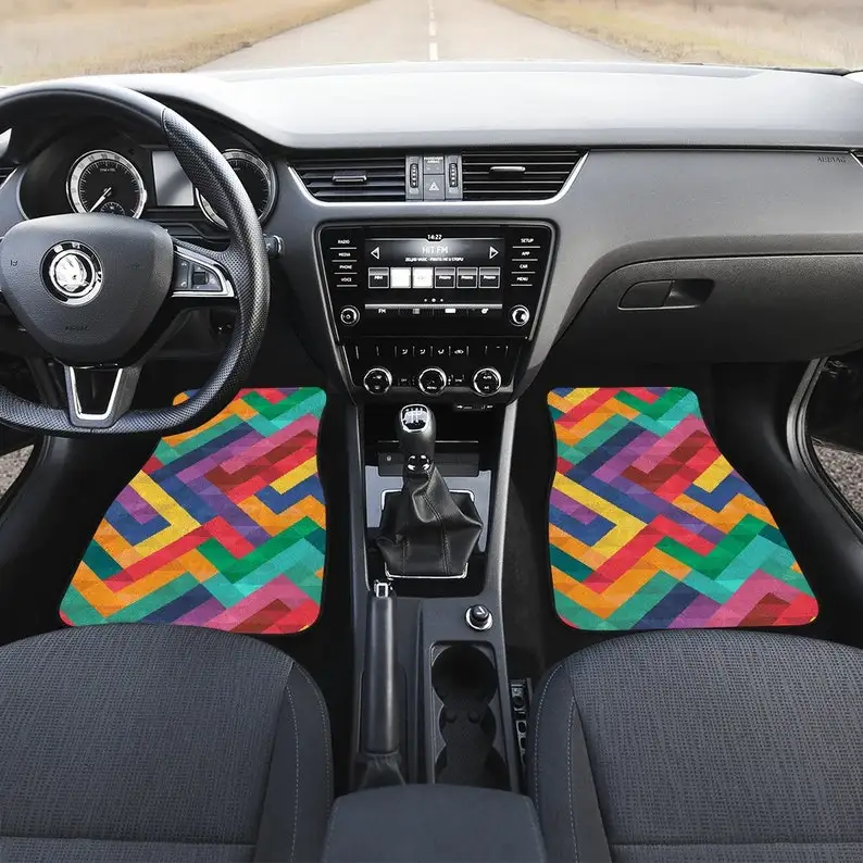 

Colorful Abstract Art Car Floor Mats Set, Front and Back Floor Mats for Car, Car Accessories