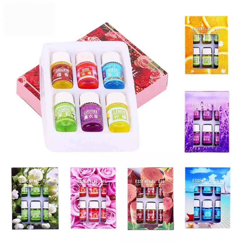 6Pcs 3ml Natural Essential Oil Rose/Lavender/Ocean Fragrance for Aroma Diffuser fragrance oil,essential oil set