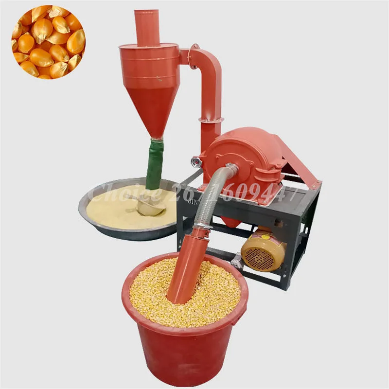 Rice Grain Flour Mill Maize Corn Wheat Flour Mill Machine Roller Milling Spices Dry Food Pulverizer Grain Rice Mill Flour Millin tk100gf lcd display grain moisture meter humidity gauge meter for grain corn rice wheat