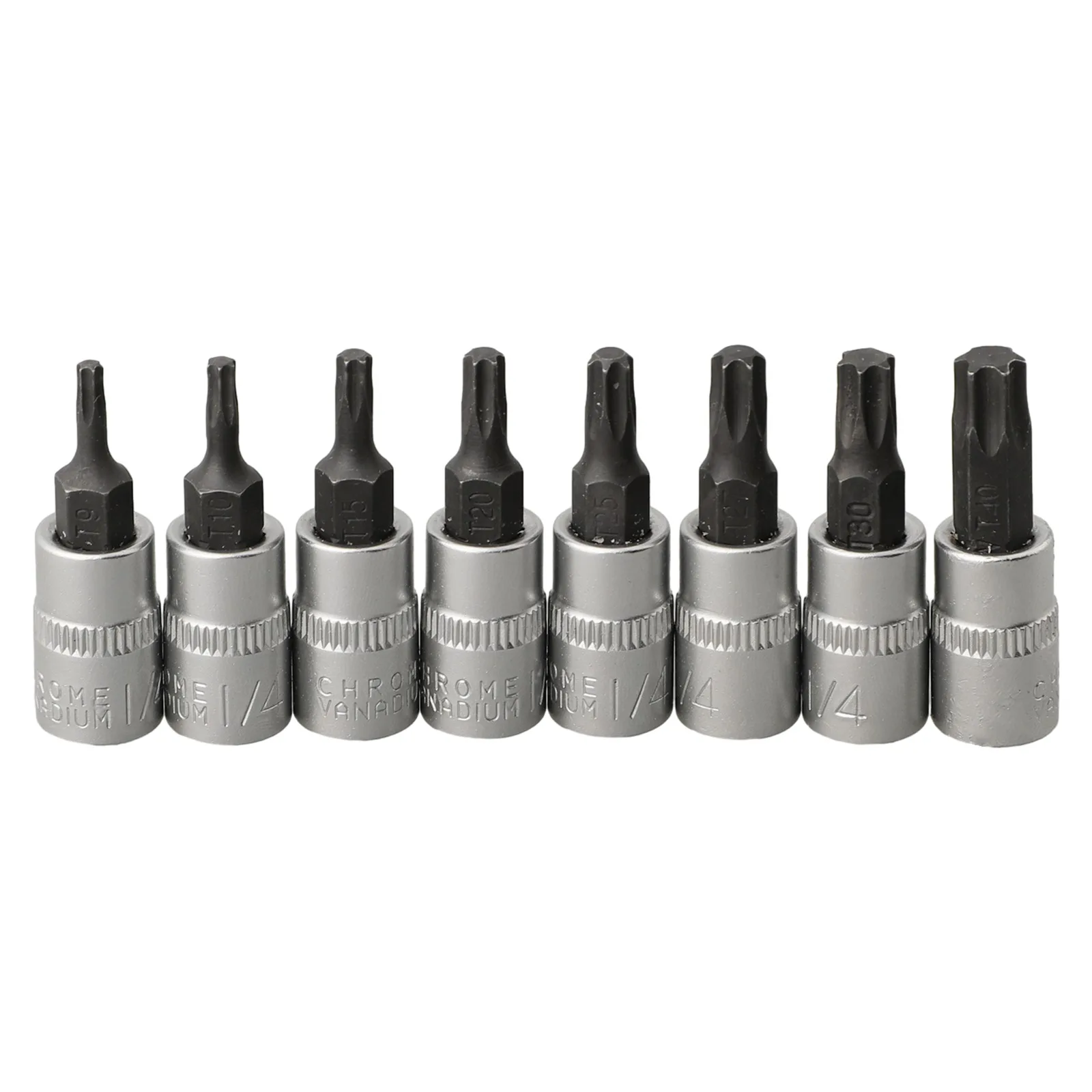 Torx 비트 소켓 래칫 소켓 렌치 S-2 스틸 CR V 익스텐션 로드 수공구, T8, T15, T20, T25, T27, T30, T40, 1/4 인치