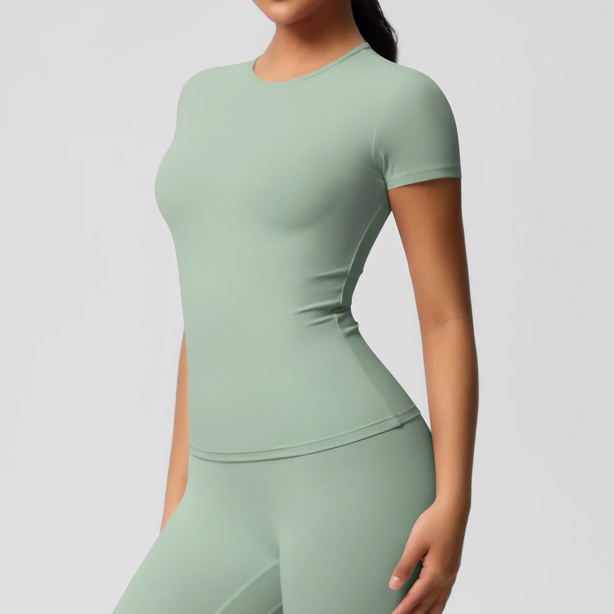 High Elastic Dry Fit Sports Top - Womens Breathable Gym T-Shirt