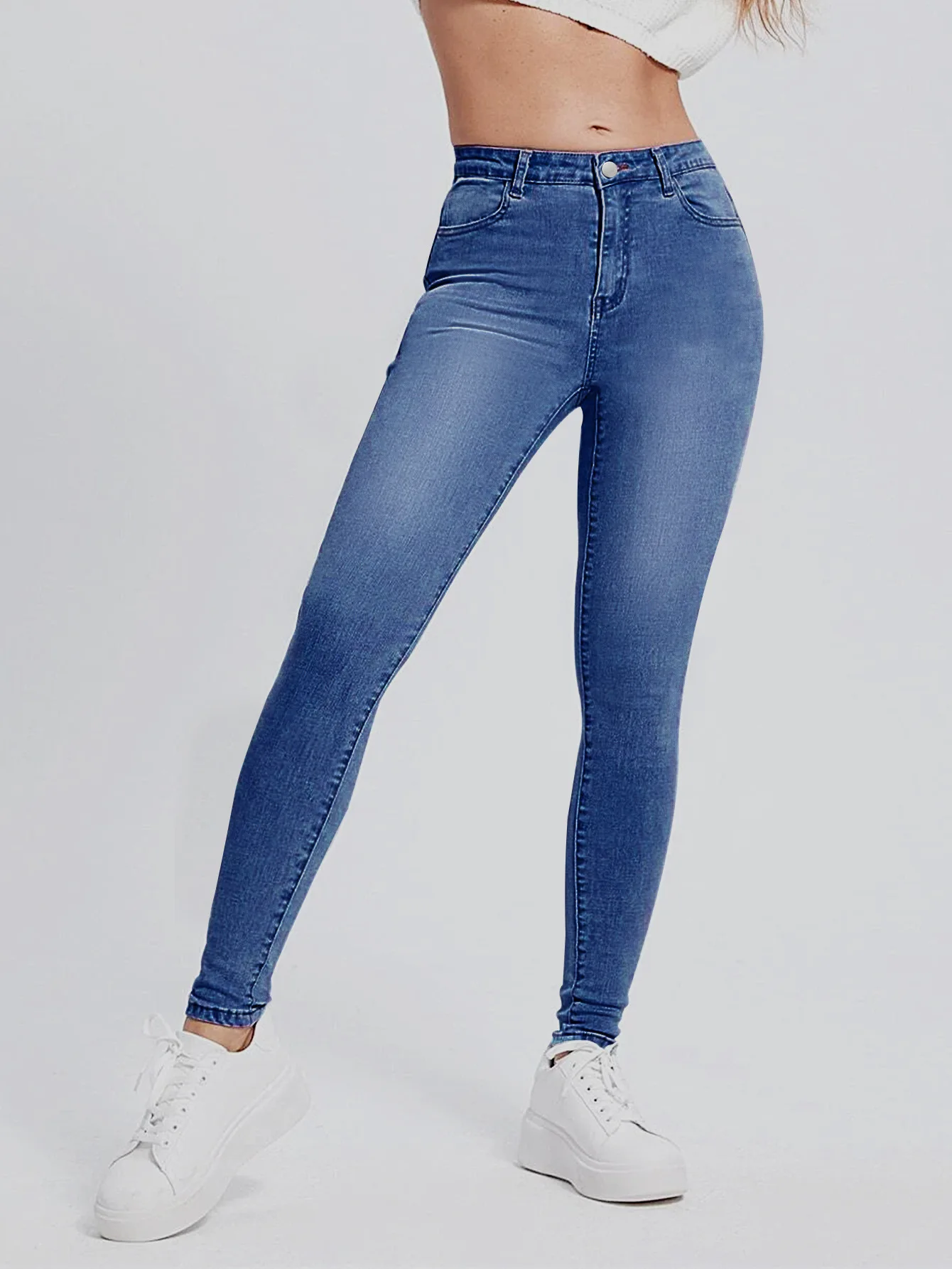 Dámská džínové kalhoty léto móda ležérní ulice styl temperament commuter džíny hubená vysoký pás štíhlý džínové tužka kalhot