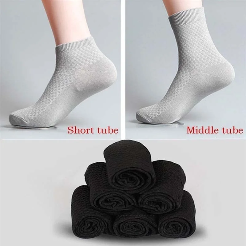 Men Socks Bamboo Fiber Breathable Deodorant Sport Socks High Tube Solid Color Elastic Business Men Short mens socks