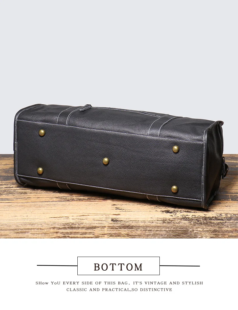 LUOKIR Herren-Reisetasche aus echtem Leder, erste Schicht Rindsleder, Schulter-Crossbody-Sporttasche, Geschäftsreisegepäcktasche – Detail 8