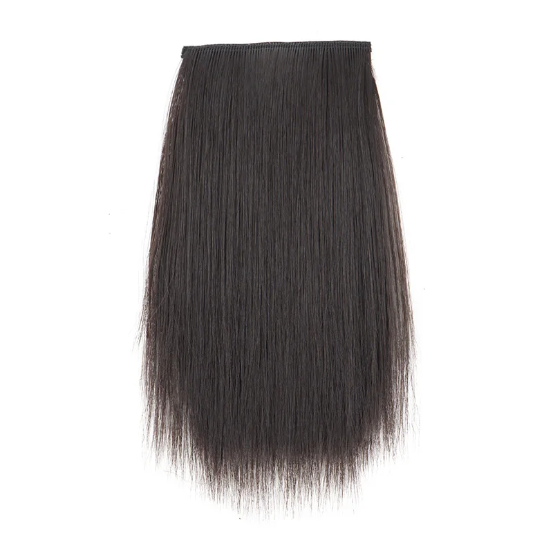 Synthetic Short Straight Hair Extensions with Invisible Clip