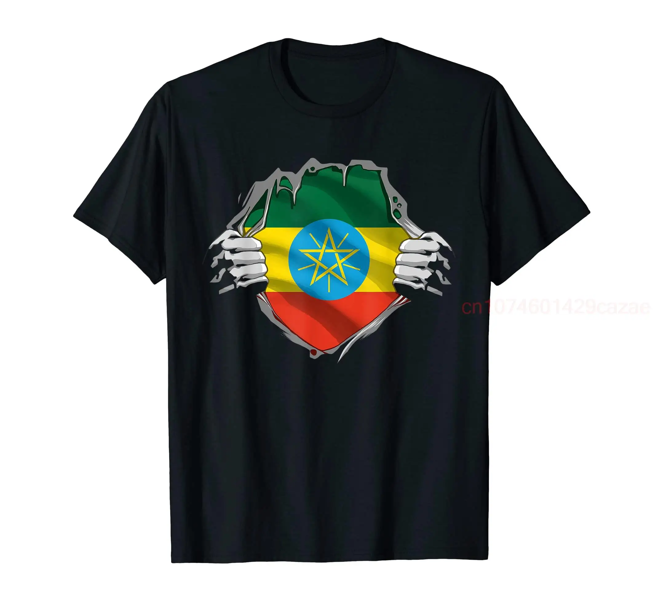 

100% Cotton Super Ethiopian Heritage Proud Ethiopia Roots Flag T-Shirt MEN WOMEN UNISEX T Shirts Size S-6XL