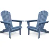 Wooden Folding Adirondack Chair Set of 2, Pre-Assembled BackRest Wood Lounge Chair for Outdoor Patio Garden Lawn Backyard Deck P 1