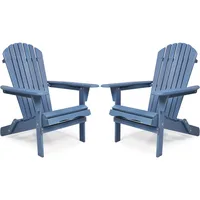 Wooden Folding Adirondack Chair Set of 2, Pre-Assembled BackRest Wood Lounge Chair for Outdoor Patio Garden Lawn Backyard Deck P 1