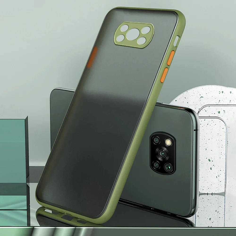 Matte Armor Shockproof Bumper Phone Case - Hard Silicone Back Cover