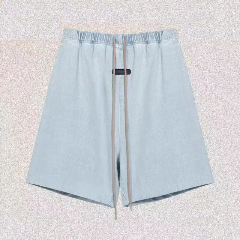Oversized Denim Shorts Men Woman Summer Elasticity Drawstring Casual Shorts Breeches